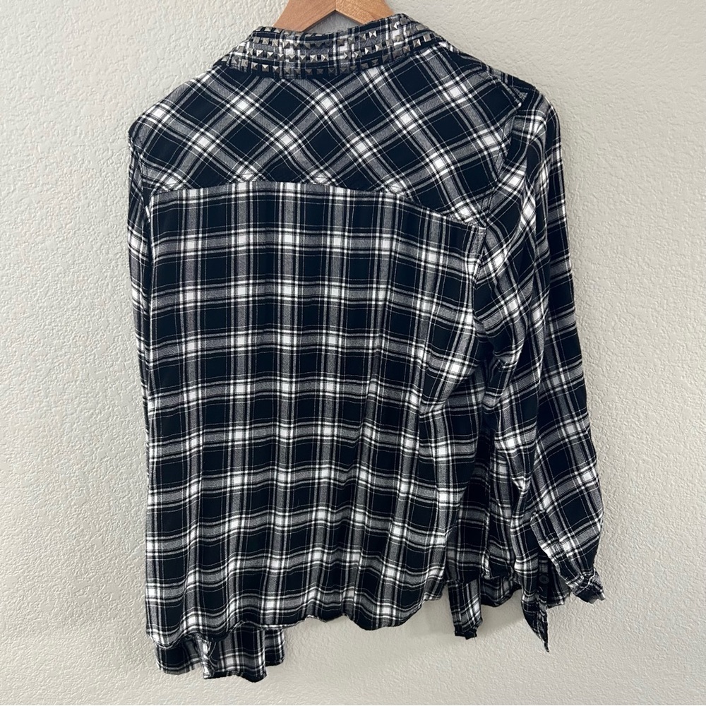 Torrid Black Plaid Button Down Top - image 3
